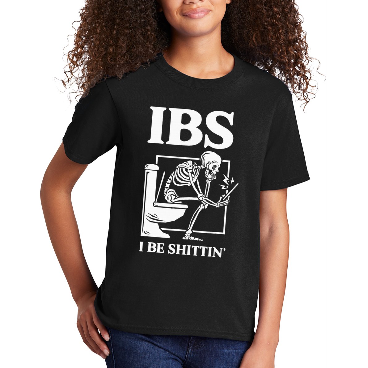 Ibs I Be Shittin' Funny Skeleton Kids T-Shirt