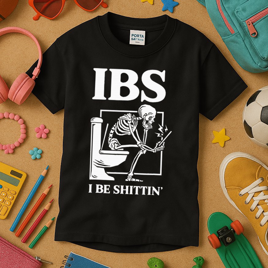 Ibs I Be Shittin' Funny Skeleton Kids T-Shirt