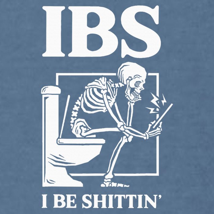 Ibs I Be Shittin' Funny Skeleton Garment-Dyed Sweatshirt