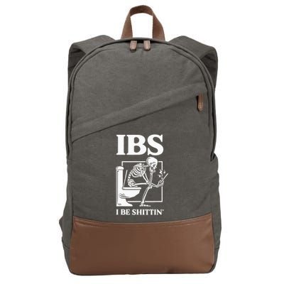 Ibs I Be Shittin' Funny Skeleton Cotton Canvas Backpack