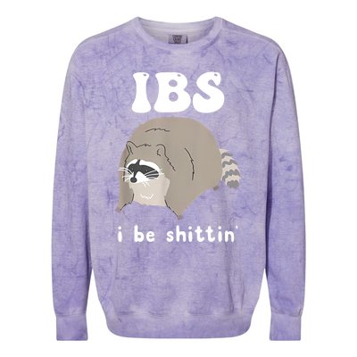 Ibs I Be Shittin Raccoon Funny Colorblast Crewneck Sweatshirt