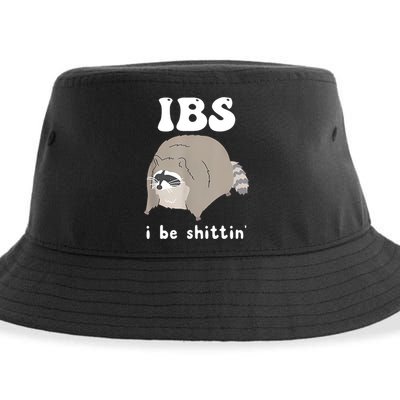 Ibs I Be Shittin Raccoon Funny Sustainable Bucket Hat