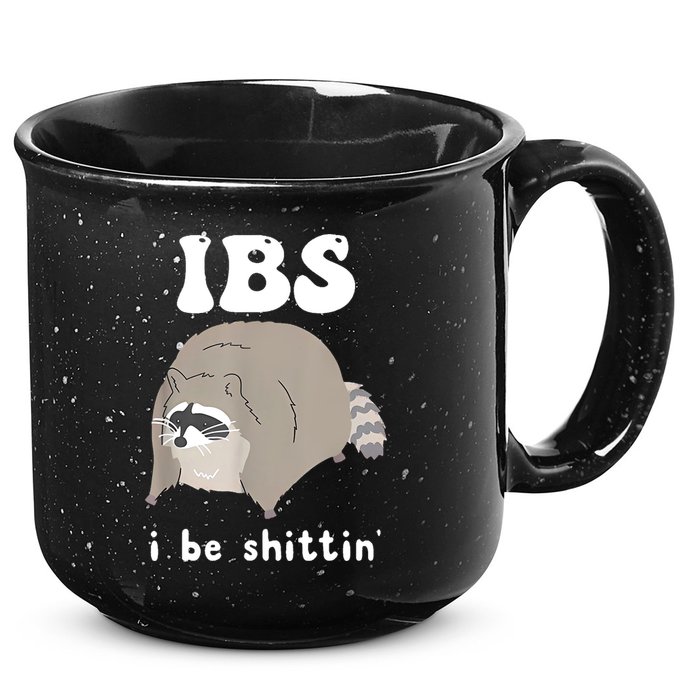 Ibs I Be Shittin Raccoon Funny 15oz Campfire Ceramic Mug