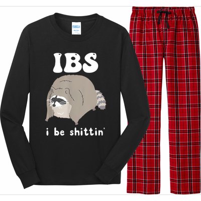 Ibs I Be Shittin Raccoon Funny Long Sleeve Pajama Set