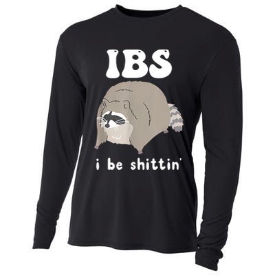 Ibs I Be Shittin Raccoon Funny Cooling Performance Long Sleeve Crew