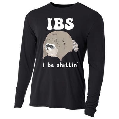 Ibs I Be Shittin Raccoon Funny Cooling Performance Long Sleeve Crew