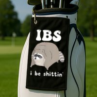 Ibs I Be Shittin Raccoon Funny Golf Towel