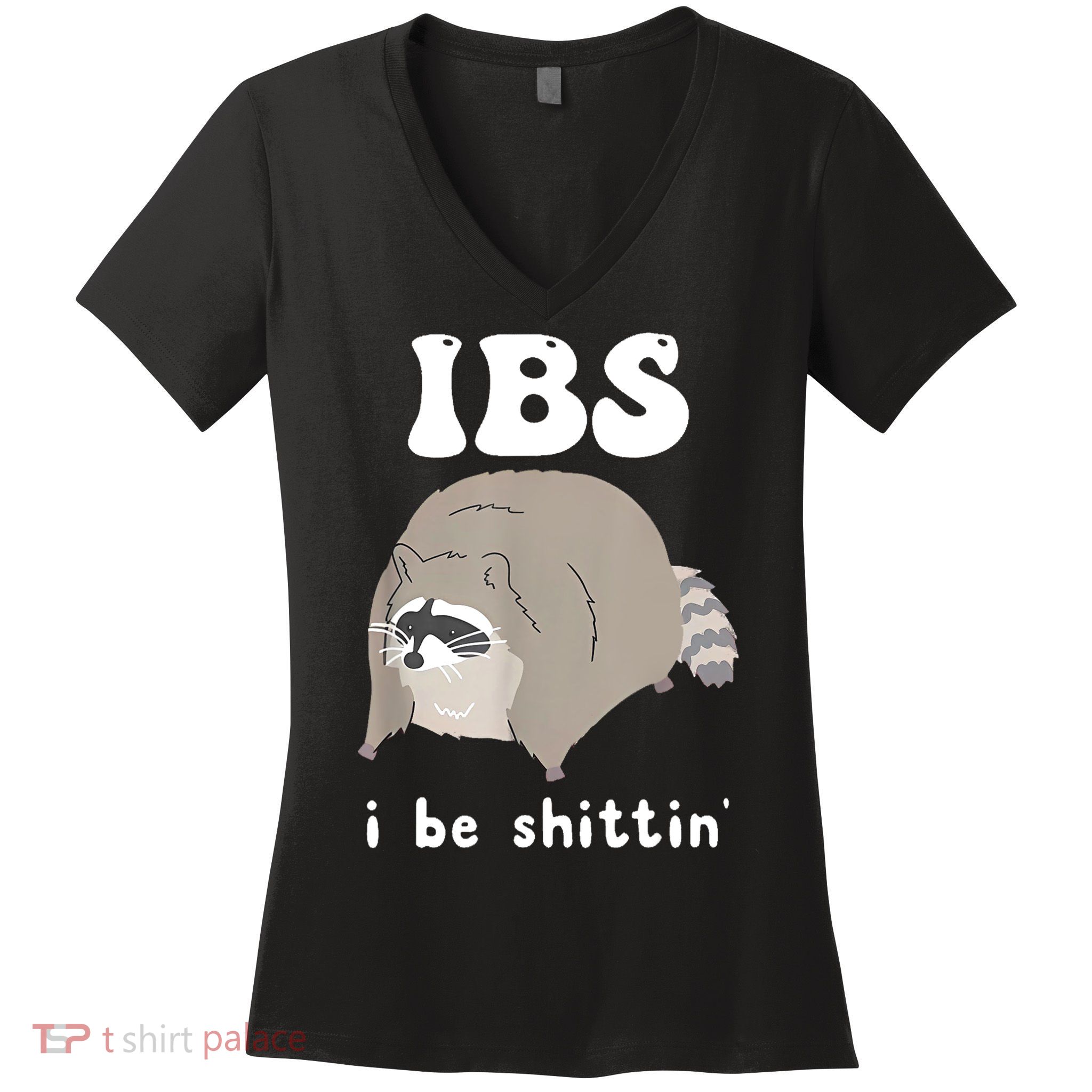 Ibs I Be Shittin Raccoon Funny Women's V-Neck T-Shirt