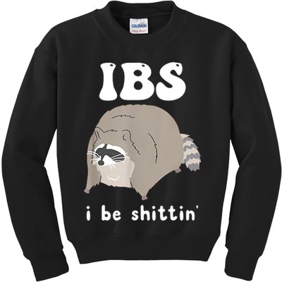 Ibs I Be Shittin Raccoon Funny Kids Sweatshirt