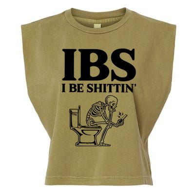 Ibs I Be Shittin Funny Skeleton Garment-Dyed Women's Muscle Tee