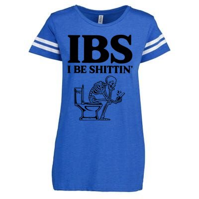 Ibs I Be Shittin Funny Skeleton Enza Ladies Jersey Football T-Shirt