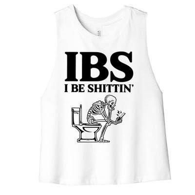 Ibs I Be Shittin Funny Skeleton Women's Racerback Cropped Tank