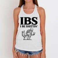 Ibs I Be Shittin Funny Skeleton Women's Knotted Racerback Tank