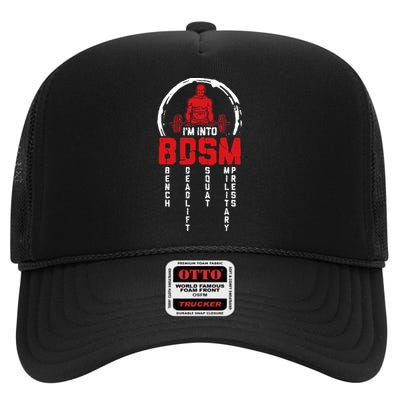 Im Into BDSM Bench Deadlift Squat Military Press Workout High Crown Mesh Back Trucker Hat