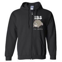 Ibs I Be Shittin Raccoon Full Zip Hoodie