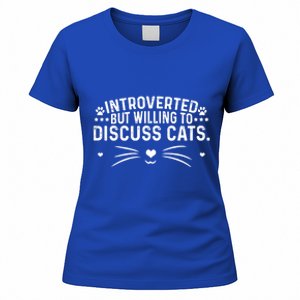 Introverts Introverted But Willing To Discuss Cats Sarcastic Gift Women's T-Shirt