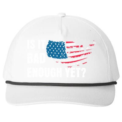 It Is Bad Enough Yet Anti Biden Harris Snapback Five-Panel Rope Hat