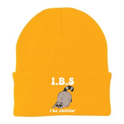 Ibs I Be Shittin Funny Raccoon Knit Cap Winter Beanie