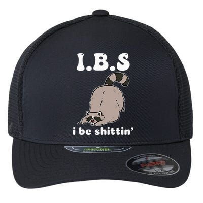 Ibs I Be Shittin Funny Raccoon Flexfit Unipanel Trucker Cap