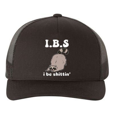 Ibs I Be Shittin Funny Raccoon Yupoong Adult 5-Panel Trucker Hat