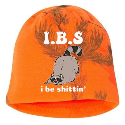 Ibs I Be Shittin Funny Raccoon Kati - Camo Knit Beanie