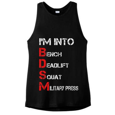 IM Into Bdsm Bench Squat Deadlift Military Press Ladies PosiCharge Tri-Blend Wicking Tank