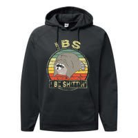 Ibs I Be Shittin Funny Raccoon Vintage Performance Fleece Hoodie