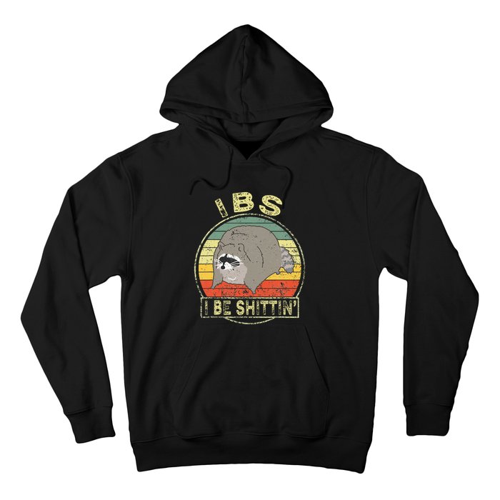 Ibs I Be Shittin Funny Raccoon Vintage Hoodie