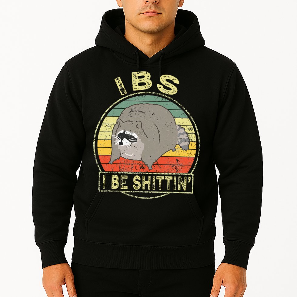Ibs I Be Shittin Funny Raccoon Vintage Hoodie