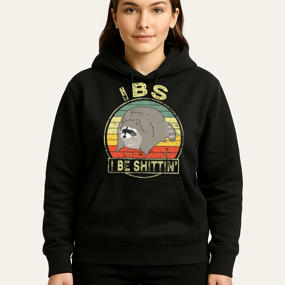 Ibs I Be Shittin Funny Raccoon Vintage Hoodie