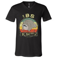 Ibs I Be Shittin Funny Raccoon Vintage V-Neck T-Shirt