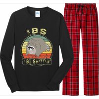 Ibs I Be Shittin Funny Raccoon Vintage Long Sleeve Pajama Set