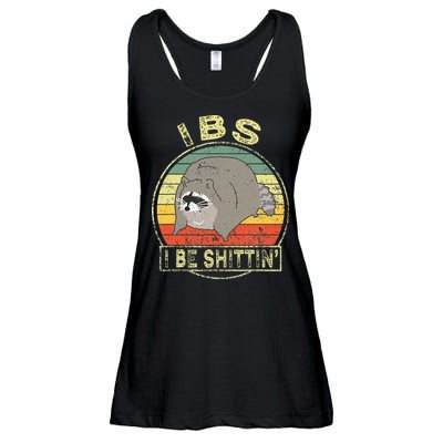 Ibs I Be Shittin Funny Raccoon Vintage Ladies Essential Flowy Tank