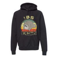 Ibs I Be Shittin Funny Raccoon Vintage Premium Hoodie