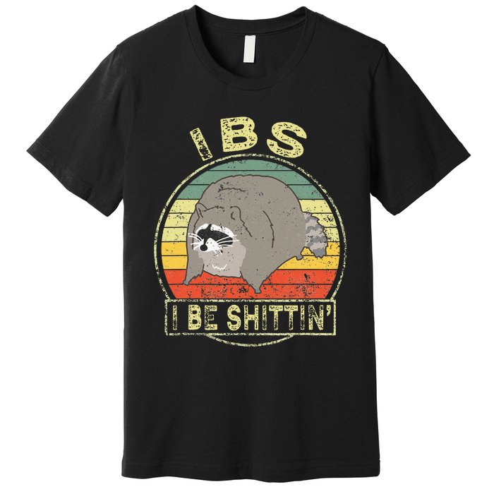 Ibs I Be Shittin Funny Raccoon Vintage Premium T-Shirt