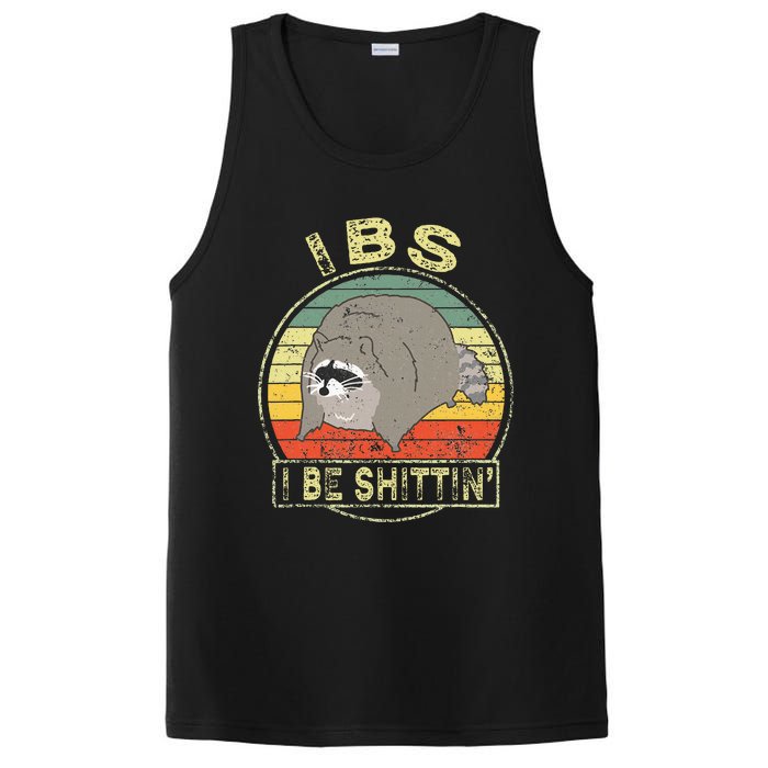 Ibs I Be Shittin Funny Raccoon Vintage PosiCharge Competitor Tank