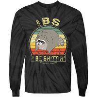 Ibs I Be Shittin Funny Raccoon Vintage Tie-Dye Long Sleeve Shirt