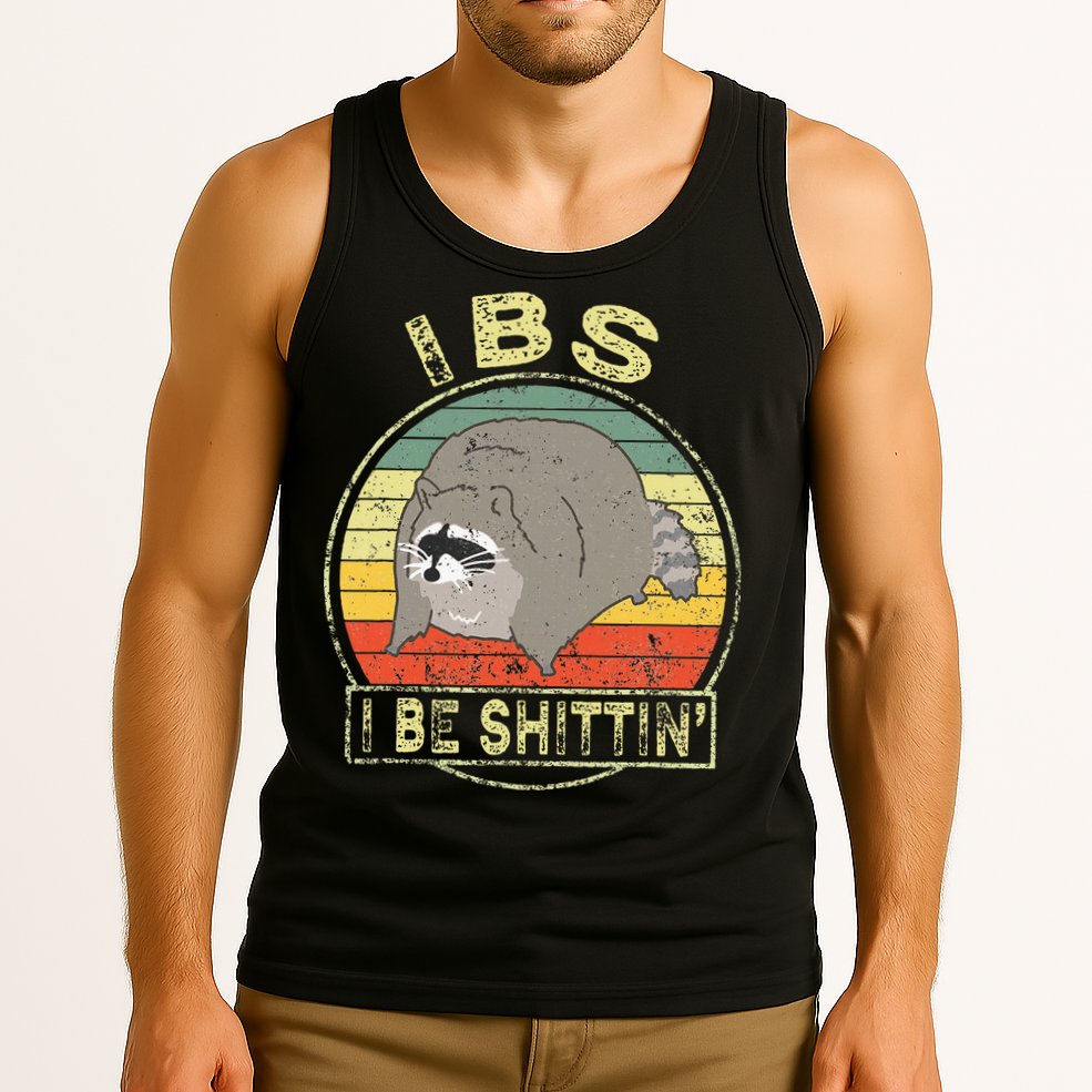 Ibs I Be Shittin Funny Raccoon Vintage Tank Top