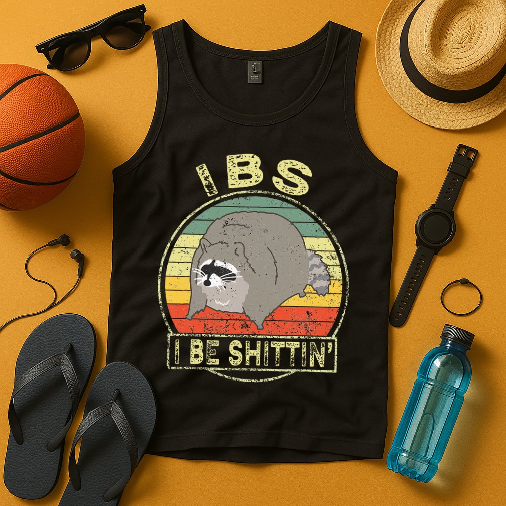 Ibs I Be Shittin Funny Raccoon Vintage Tank Top