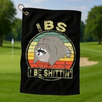 Ibs I Be Shittin Funny Raccoon Vintage Golf Towel