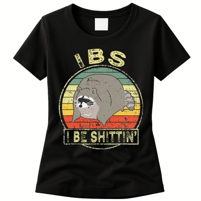Ibs I Be Shittin Funny Raccoon Vintage Womens T-Shirt