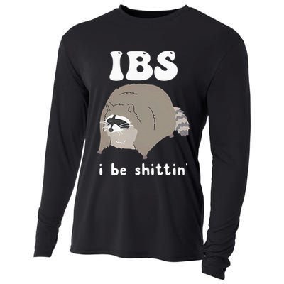 IBS I Be Shittin' Raccoon Funny Cooling Performance Long Sleeve Crew
