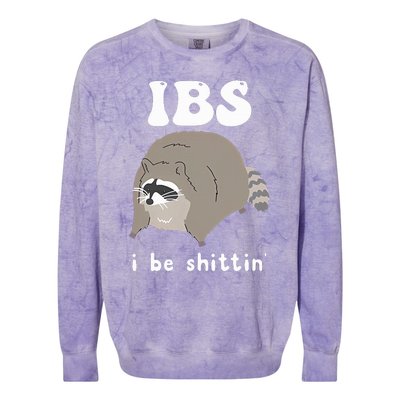 IBS I Be Shittin' Raccoon Funny Colorblast Crewneck Sweatshirt