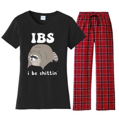 IBS I Be Shittin' Raccoon Funny Women's Flannel Pajama Set