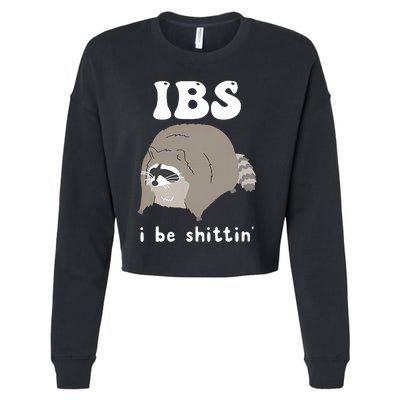 IBS I Be Shittin' Raccoon Funny Cropped Pullover Crew