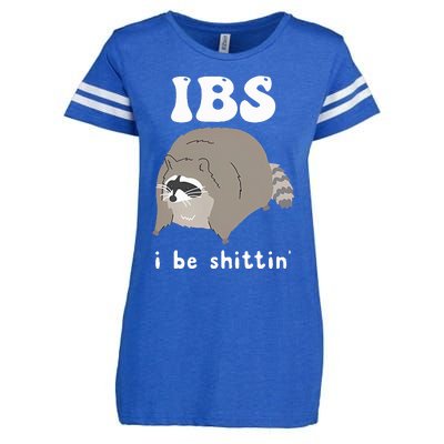 IBS I Be Shittin' Raccoon Funny Enza Ladies Jersey Football T-Shirt