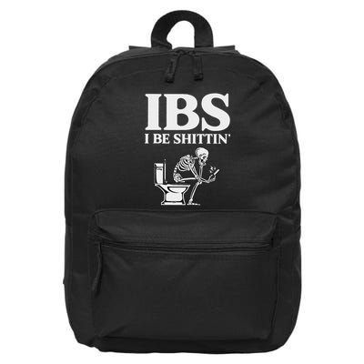Ibs I Be Shittin Funny Skeleton 16 in Basic Backpack