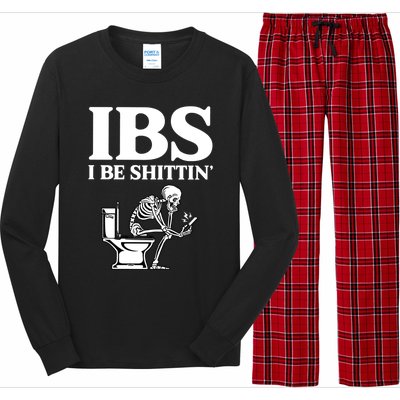 Ibs I Be Shittin Funny Skeleton Long Sleeve Pajama Set