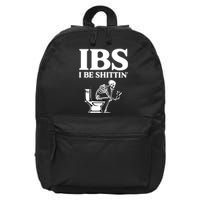 Ibs I Be Shittin Funny Skeleton 16 in Basic Backpack