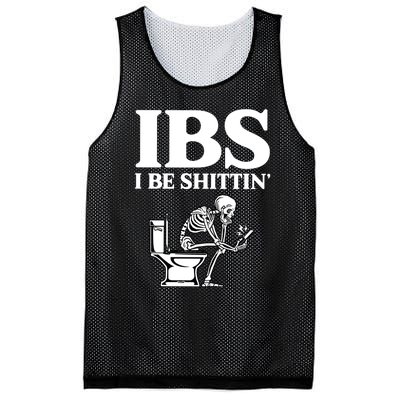 Ibs I Be Shittin Funny Skeleton Mesh Reversible Basketball Jersey Tank